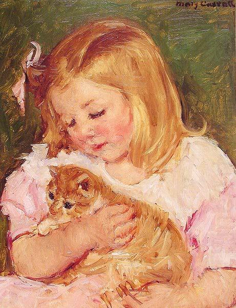 Sara Holding a Cat, Mary Cassatt